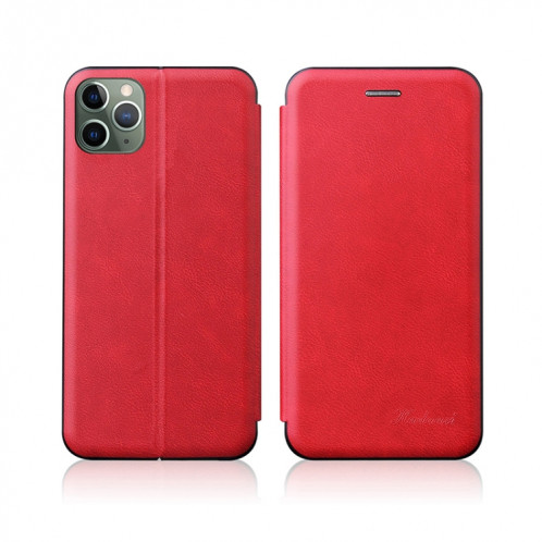 Pour iPhone 13 PRO Tension intégrée Texture rétro TPU magnétique TPU + PU en cuir avec fente et support de carte (rouge) SH302B1147-37
