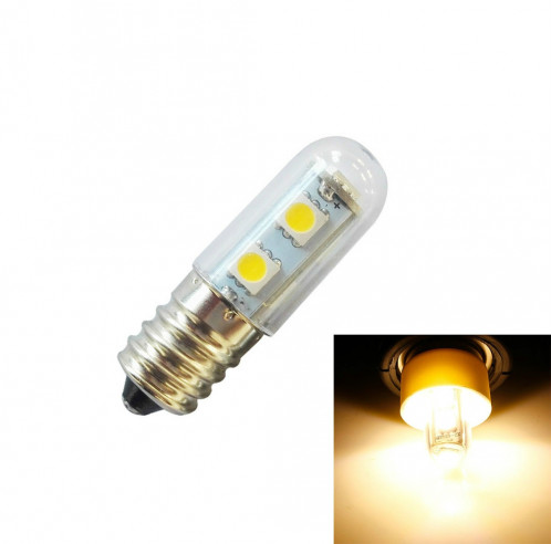 E14 vis lumière LED ampoule de réfrigérateur 1W 220V AC 7 lumière SMD 5050 ampères LED lumière réfrigérateur maison (Warm White) SH201A468-36