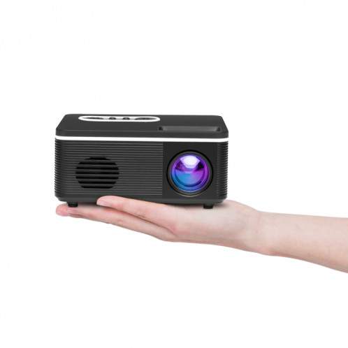 S361 Mini projecteur portable 80 lumens 320 x 240 pixels, prise en charge 1080P, prise UE (noir) SH402B977-311