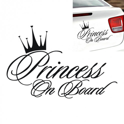 Autocollant réfléchissant de voiture de vinyle de laser de motif de bébé de princesse Princesse, taille: 16.5x10.9cm (Noir) SH201D1244-35