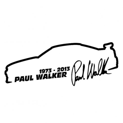 10 autocollants de voiture de vinyle de style de voiture de style de voiture de Paul Walker, taille: 13x5cm (noir) SH401A398-32