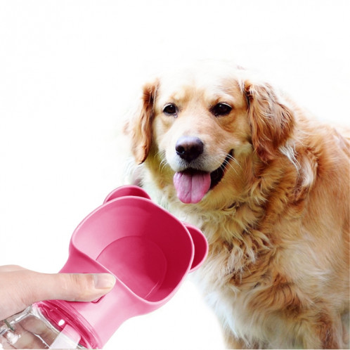 Distributeur d'eau portatif extérieur pour chat et chien Fontaine à boire portable, style: petit ours (rose) SH402B895-38