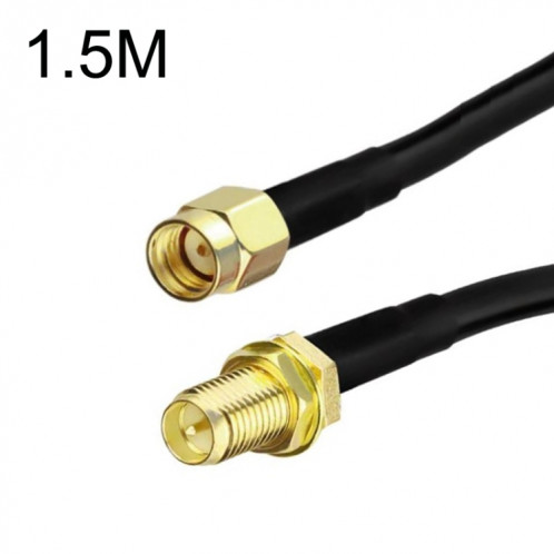 Câble adaptateur coaxial RP-SMA mâle vers RP-SMA femelle RG58, longueur du câble : 1,5 m. SH52031679-34