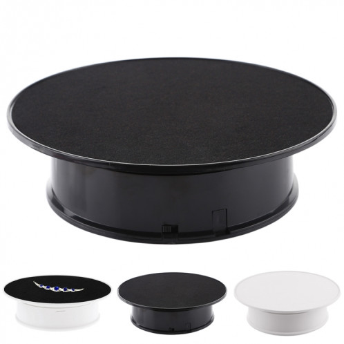 20cm 360 degrés de plateau tournant électrique présentoir photographie accessoires de prise de vue vidéo plateau tournant, charge maximale 1,5 kg, alimenté par batterie (noir) SH601B841-36