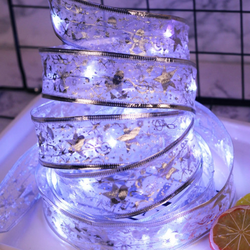 4m 40LEDs cadeau décoration ruban guirlande lumineuse LED fil de cuivre ruban arbre de noël haut bowknot lumière (lumière blanche) SH401B997-35