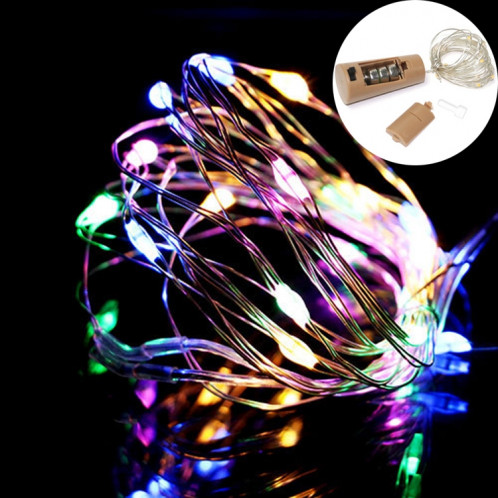 10 pièces LED bouteille de vin liège fil de cuivre guirlande lumineuse IP44 lampe de décoration de vacances étanche, style: 2m 20LEDs (lumière quatre couleurs) SH902C448-36