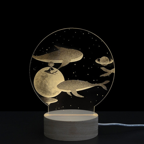 3D Atmosphère Lumière Décorative Acrylique Intérieur Sculpté LED Night Light Lampe De Table Fille Créative (Fille Baleine) SH401B557-35