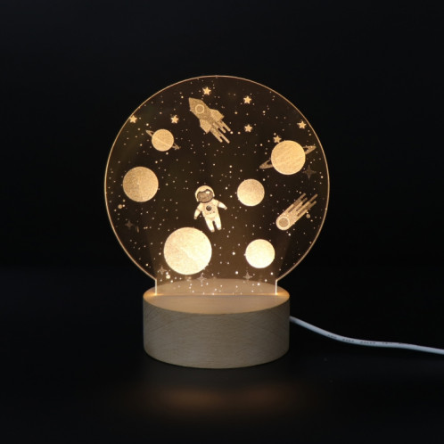Atmosphère 3D lumière décorative acrylique intérieur sculpté LED veilleuse lampe de table fille créative (astronaute de bande dessinée) SH401D975-35