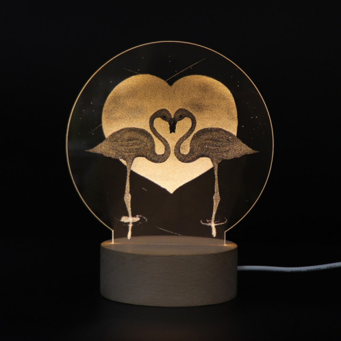 Atmosphère 3D Décorative Lumière Acrylique Intérieur Sculpté LED Night Light Lampe De Table Fille Créative (Flamingo) SH401F951-35