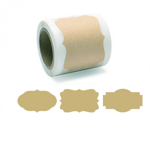 3 pièces d'autocollant d'étiquette de décoration de cadeau de papier kraft brun naturel, taille: 3 x 5 cm (B-36) SH301C1127-35