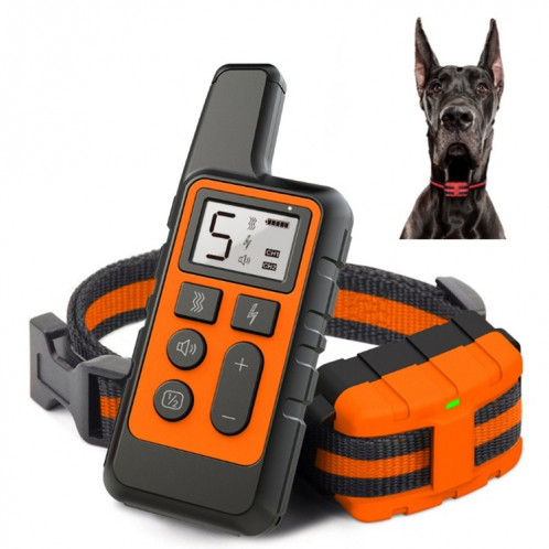 500m Dog Training Bark Stopper Télécommande Choc électrique Collier électronique étanche (Orange) SH901D1480-37