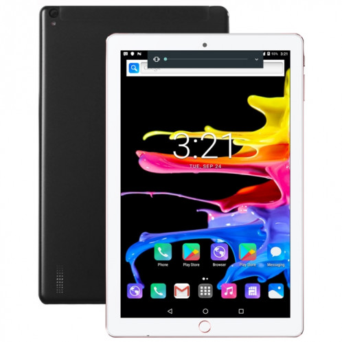 BDF P10 3G Tablet Tablet PC, 10 pouces, 1 Go + 16 Go, Android 5.1, MTK6592 OCTA Core, Support Dual Sim & Bluetooth & WiFi & GPS, Plug UE (Noir) SB721B395-37