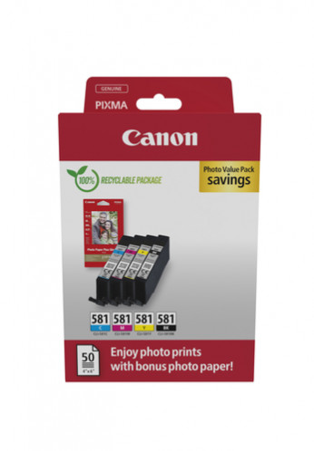 Canon CLI-581 BK/C/M/Y Photo Value Pack 829670-33