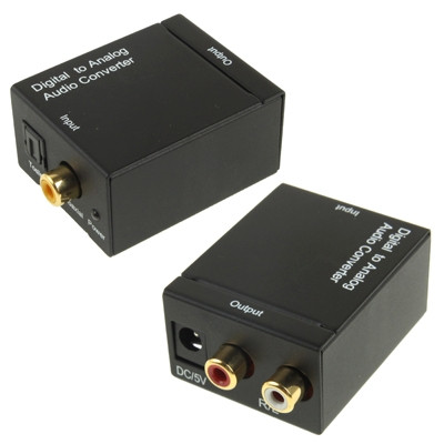 Convertisseur audio numérique optique coaxial Toslink vers analogique RCA  (noir)