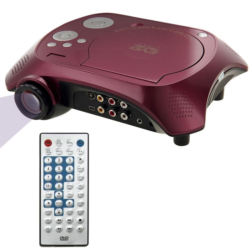 Projecteur DVD portable de cinéma maison avec fonction récepteur