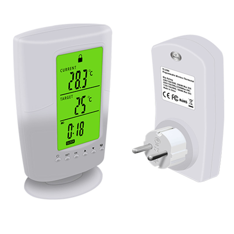 Prise de thermostat sans fil multifonctionnelle Prise de contrôle de  température LCD Réglementations européennes