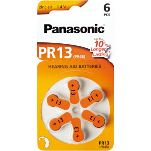 Panasonic PR 13 Zinc air pour app. auditif Lot de 6 109048-20