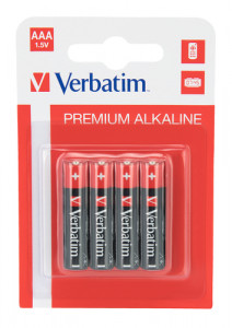 1x4 Verbatim Alkaline Batterie Micro AAA LR 03 49920 155017-20