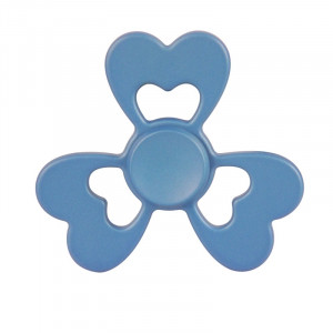 Fidget Spinner Toy Stress Reducer Jouet anti-angoisse pour enfants et adultes, 2 minutes de rotation, acier R188 Roulement de perles + Matériau en alliage de zinc, trois feuilles Coeur Forme de fleur (Bleu) SF102L-20