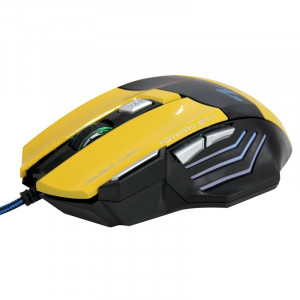 7 boutons avec la molette de défilement 5000 DPI LED Wired Optical Gaming Mouse pour PC PC portable (jaune) S7053Y6-20