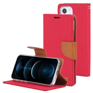 HOBOSPERY TOIVAS Diary Toile Texture Horizontale Flip PU Housse en cuir PU avec support & carte Slots & Portefeuille pour iPhone 13 (rouge) SG602A883-20