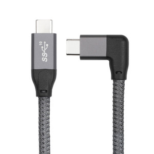 Coude USB-C / C / C Couche C / C sur USB-C / Type-C Câble de données Full-Fonction masculin avec marque électronique, longueur de câble: 0.5m SH2801719-20