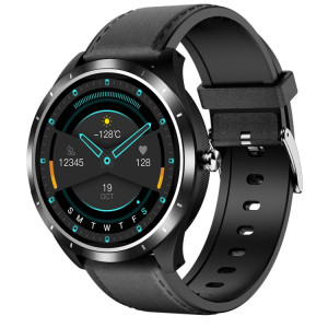 X3 1,3 pouce TFT Color Screen Sticker Smart Watch, support ECG / Cadre Carement, Style: Black Leather Watch Band (noir) SH105A893-20