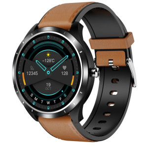X3 1,3 pouce TFT Color Screen Toit Belt Smart Watch, Support ECG / Cadre Carente Cadre, Style: Café en cuir Watch Band (noir) SH206A417-20