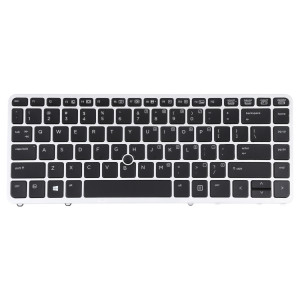 Pour clavier HP EliteBook 840 G1 US Version avec rétroéclairage et pointage (argent) SH701A606-20