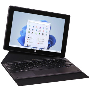 HONGSAMDE Tablette PC 2 en 1 de 10,1 pouces, 8 Go + 128 Go, Windows 11, Interl Gemini Lake N4120 Quad Core avec clavier (noir) SH902A638-20