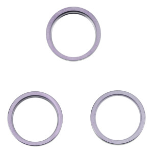 Pour iPhone 14 Pro 3 pièces caméra arrière lentille en verre métal extérieur protecteur anneau de cerceau (violet profond) SH05DZ868-20