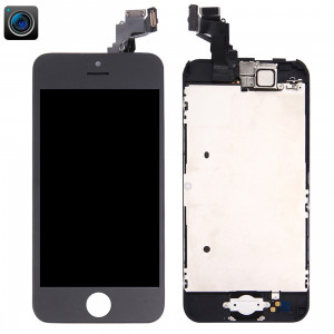 iPartsBuy 4 en 1 pour iPhone 5C (caméra frontale + LCD + cadre + pavé tactile) Assembleur de numériseur (noir) SI001B443-20