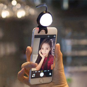 Pour Smart Phone Self Light avec crochet, Pour iPhone, Galaxy, Huawei, Xiaomi, LG, HTC et autres téléphones intelligents (Noir) SH114B743-20