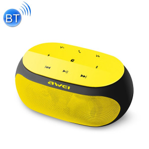 Haut-parleur Bluetooth sans fil awei Y200 avec boutons tactiles, prise en charge des lignes auxiliaires et carte TF (jaune) SA211Y1821-20