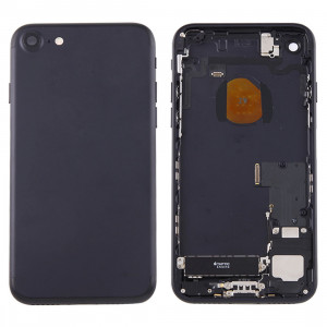 iPartsBuy pour iPhone 7 couvercle de la batterie arrière avec le plateau de la carte (noir) SI41BL1483-20