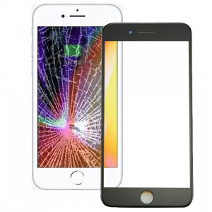 iPartsAcheter pour iPhone 8 Lentille extérieure en verre de l'écran avant avec cadre avant de l'écran LCD et OCA Optically Clear Adhesive (Noir) SI666B613-20