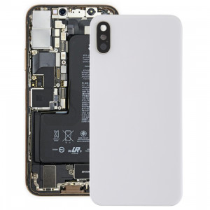 Coque arrière pour batterie avec lunette arrière, lentille et adhésif pour iPhone XS (Blanc) SH54WL102-20