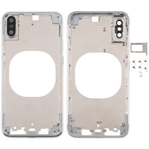 Cache arrière transparent avec objectif de caméra, plateau de carte SIM et touches latérales pour iPhone XS (blanc) SH288W975-20