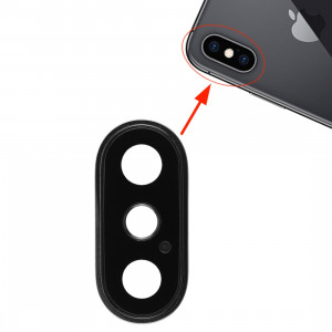 Lunette arrière pour appareil photo avec cache-objectif pour iPhone XS / XS Max (blanc) SH313W1201-20