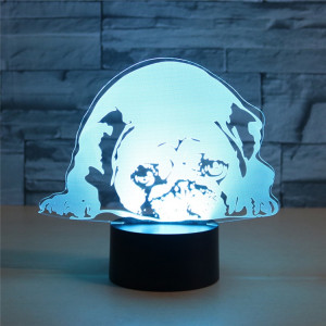 Lampe de table lumineuse colorée de vision LED de la forme 3D de chien prostré, version tactile d'USB SH0719543-20