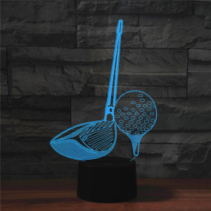 Golf Shape 3D LED Lampe de table lumineuse de vision LED, version à télécommande de fissure SH07291470-20