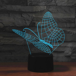 Lampe de table lumineuse colorée de vision LED de la forme 3D de papillon, version à télécommande de 16 couleurs SH07361523-20