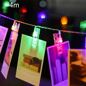4m lumière colorée Clip photo LED chaîne féerique, 40 LEDs 3 piles AA piles Chaîne Chaîne Lampe Lumière Décorative pour la Maison Photos Suspendues, DIY Party, Mariage, Décoration de Noël SH88CL1146-20