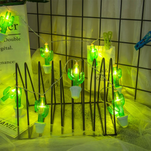 3m cactus en pot prise USB romantique LED chaîne vacances lumière, 20 LEDs adolescente style chaleureuse fée décorative lampe pour Noël, mariage, chambre à coucher (blanc chaud) SH41WW526-20