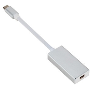15cm 4Kx2K 60Hz USB-C / Type-C 3.1 Mâle vers Mini Adaptateur DisplayPort Femelle pour MacBook 12 pouces, Chromebook Pixel 2015 Tablet PC (Argent) SH815S1537-20
