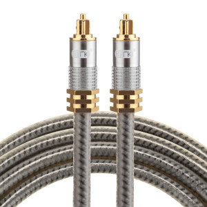 EMK YL-A 1.5m OD8.0mm Câble audio numérique Toslink mâle / mâle à tête en métal plaqué or SH07721008-20