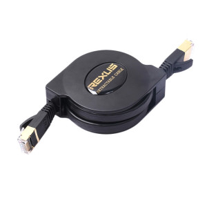 1.5m CAT7 10 Gigabit Rétractable Flat Ethernet RJ45 Réseau LAN Câble (Noir) S1474B1712-20