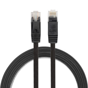 1.8m CAT6 câble plat Ethernet réseau LAN ultra-plat, cordon RJ45 (noir) S1462B14-20