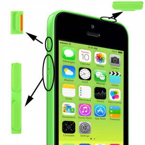 3 en 1 (bouton muet + bouton d'alimentation + bouton de volume) pour iPhone 5C, vert S3149G261-20