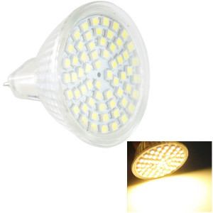 Ampoule de lampe de projecteur de MR16 4.5W LED, 60 LED 3528 SMD, lumière blanche chaude, CA 220V SH20WW1686-20